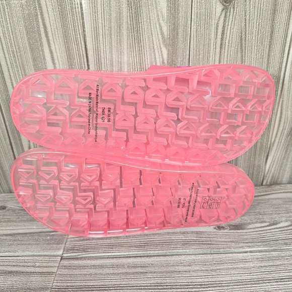 Karl Lagerfeld Paris Thea Fuchsia Pink Translucent Pool Slides-Women's Size8 NEW - Picture 5 of 16